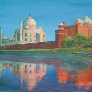 Taj Mahal River Painting