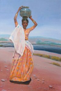 indian girl watercarrier painting