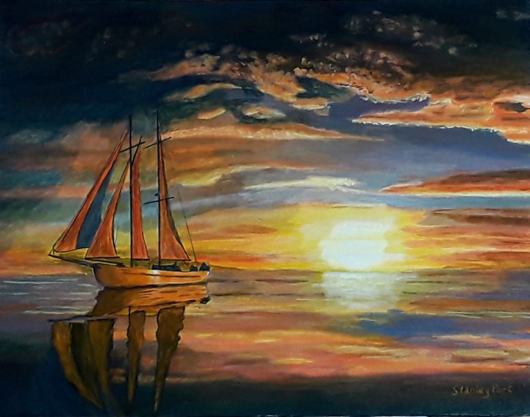 sailboat painting on canvas