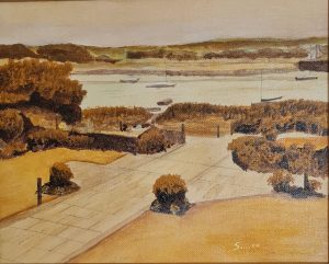 Painting of view of River Exe in Devon