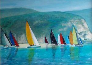 Sails on Lake Garda painting